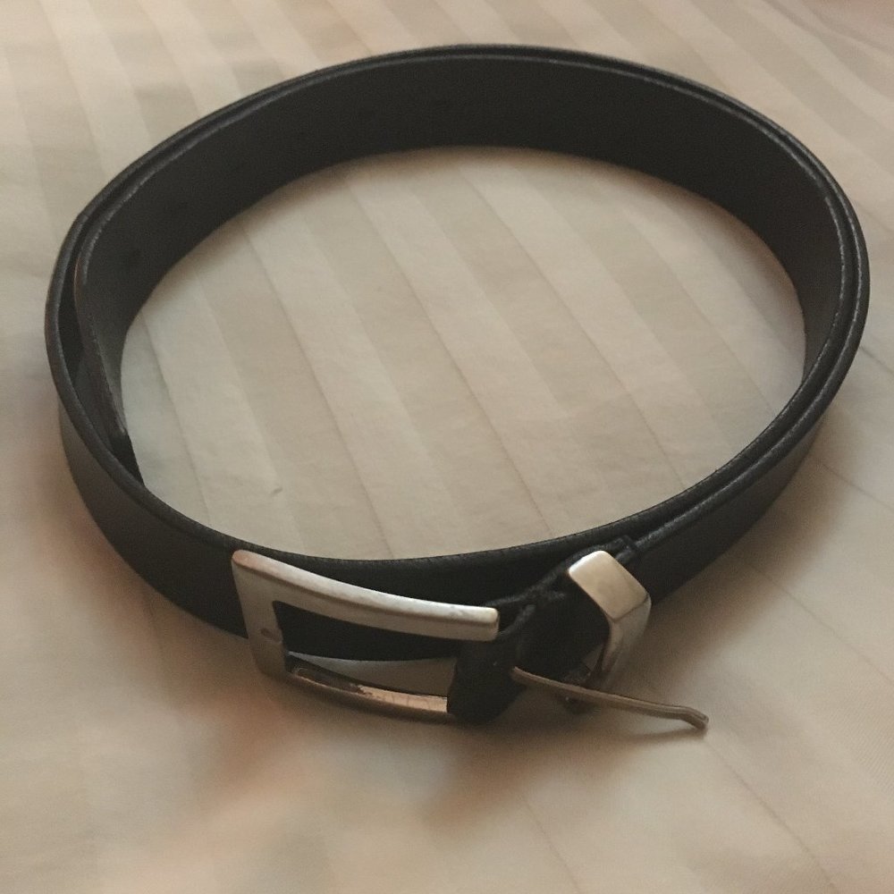 Tie Rack Leather Belt Made in The UK Silver Buckle Sz 38-42